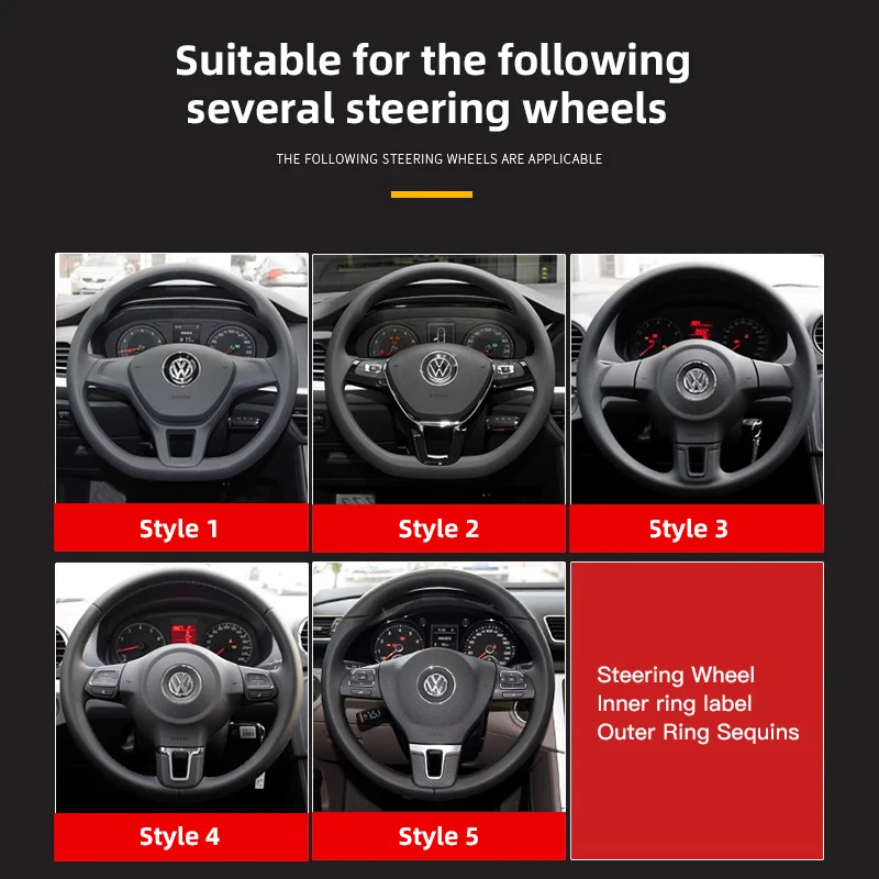 عجلة توجيه سيارة ملصق شعار شارة الملحقات الداخلية لشركة فولكس فاجن GTI بولو جولف باسات شيروكو تيجوان ماجوتان أرتيون طوارق