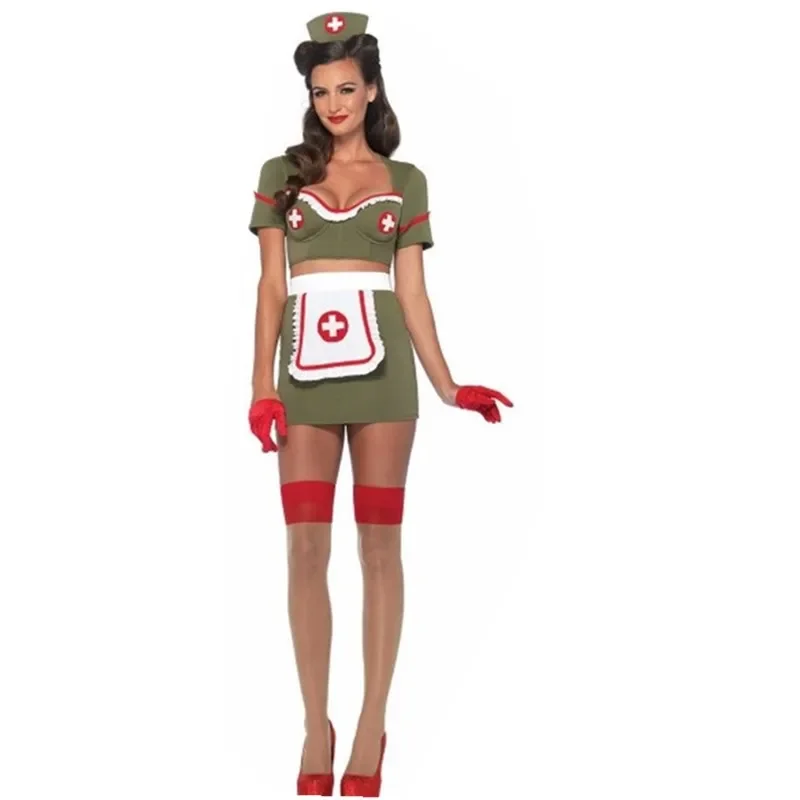 

Sexy Nurse Maid Erotic Fancy Lingerie Halloween Masquerade Party Battlefield Doctor Cosplay Costume