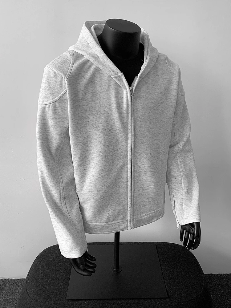 

Мужской кардиган-худи в американском стиле с открытыми плечами, осенне-зимний, с высококачественным дизайном, износостойкий, в стиле пэчворк, для мотоциклистов