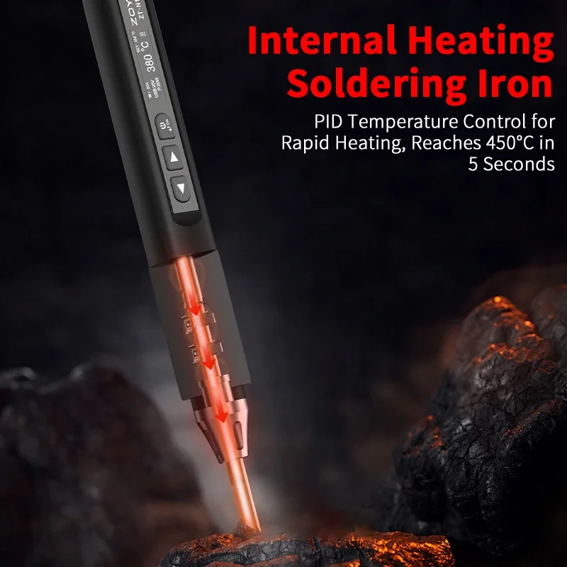 portable intelligent soldering iron high power 96W adjustable temperature welding professional home maintenance