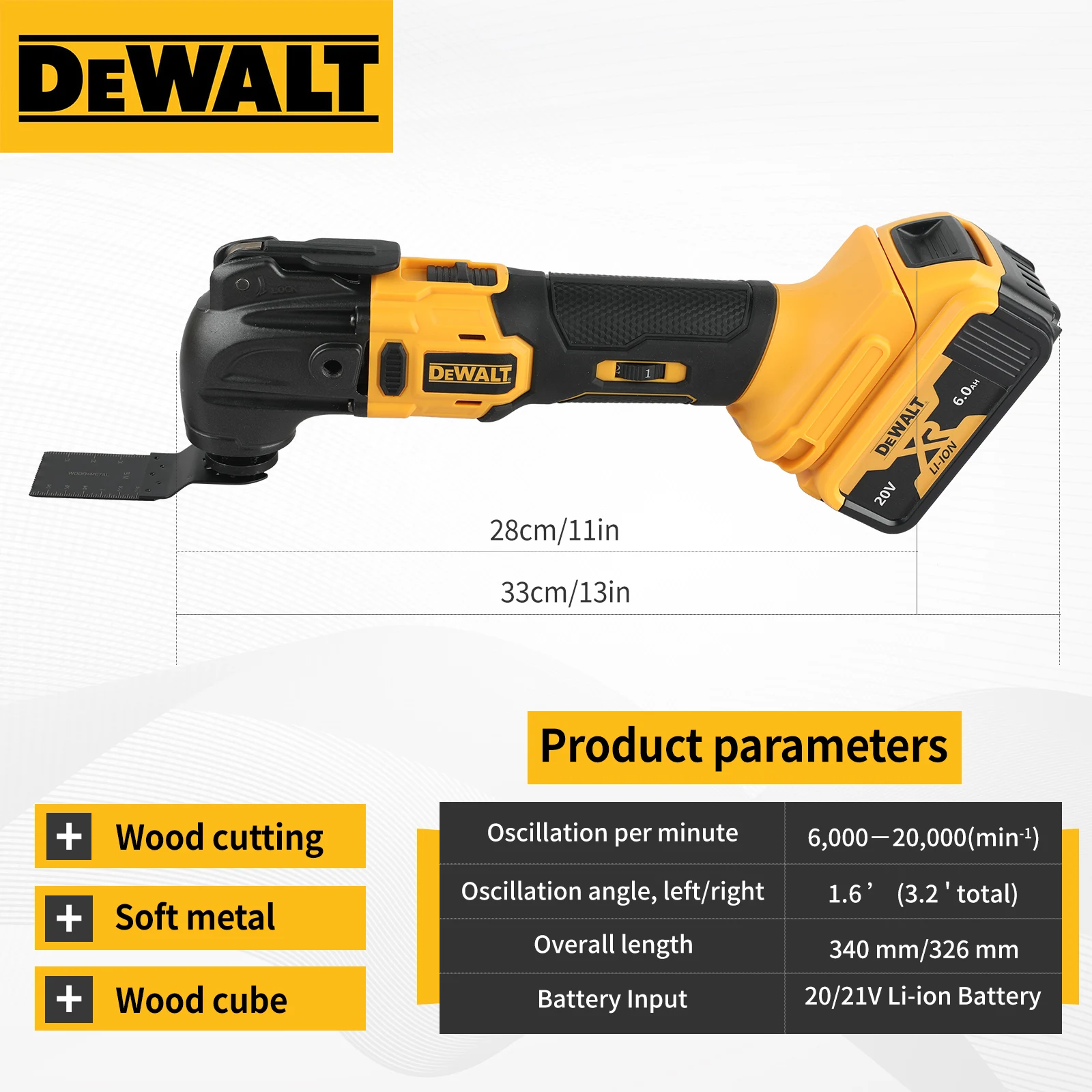 Dewalt New Quick Release Brushless Oscillating Tool Multi Functional Tool Electric Trimmer for Dewalt 20V Battery.DCS375