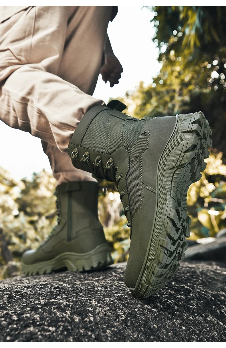 Taktische Herrenstiefel, atmungsaktiv, ultraleicht, Sicherheits-Armeestiefel für Männer, Rapid Response Desert Boots, wasserdichte Jagdstiefel zum Schnüren – Detail 23