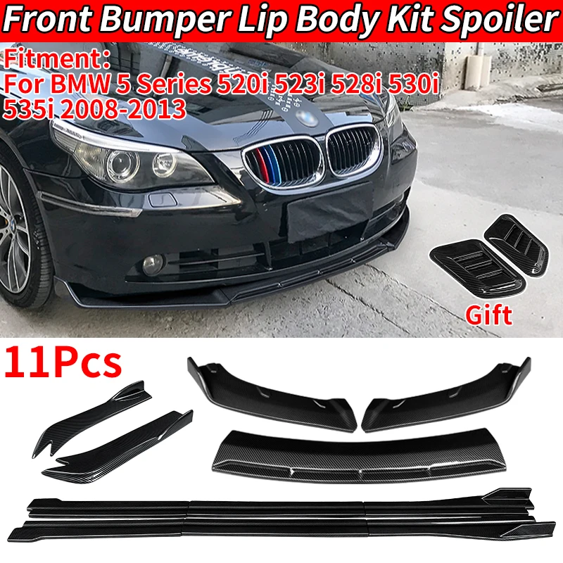 For BMW 5 Series F18 F10 520i 528i 530i 2008-2013 Car Body Kit Front Bumper Splitters Lip Spoiler Side Skirts Rear Wrap Angle