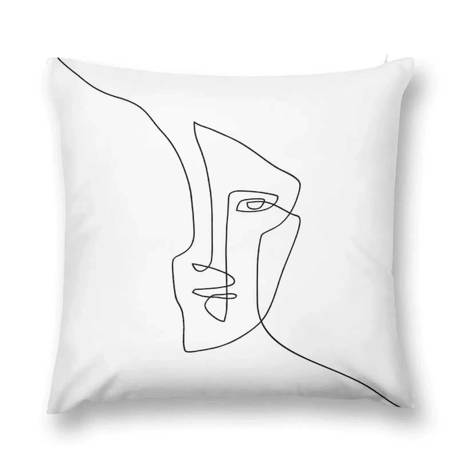 

Abstract Face Illustration - One Line Art Throw Pillow ornamental pillows for living room Christmas Covers pillow