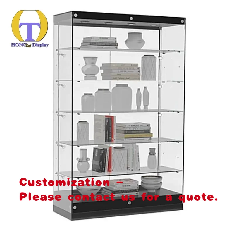 custom.High Load-Bearing Capacity Shelves Retail Shop Display Fixtures Lockable Smoke Store Armoire With Down Light Feature