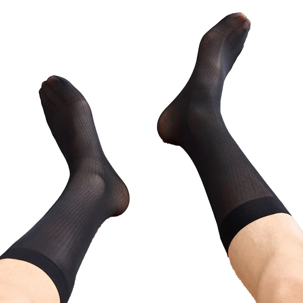 

For Business Events Black Mens Tube Socks Breathable Striped Nylon Socks Tube Socks Breathable Stockings Silky Sheer Socks
