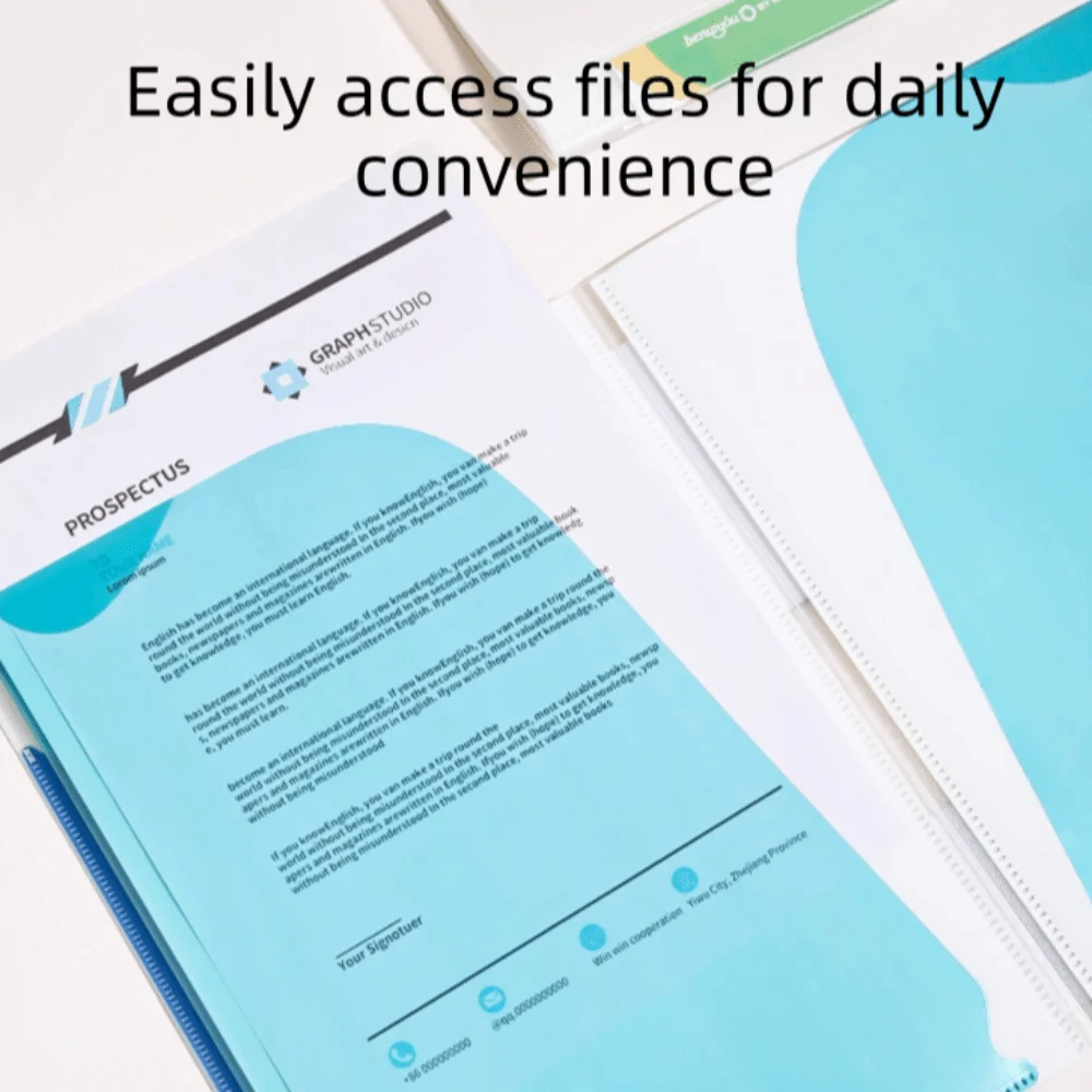 Dual-color Multi-functional Storage Folder Waterproof Portable A4 Document Organizer Angled-cut Multi-Layer Student File Folder