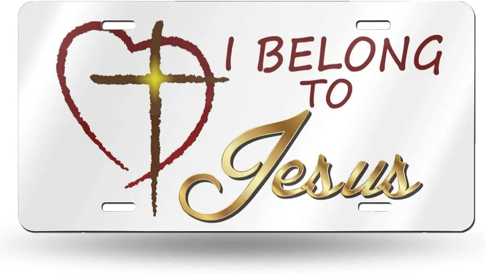 Jesus Christ Religious Christian I Belong to Jesus Front License Plate Cover Car Plate Aluminum Novelty License Plate 6 X 12 In