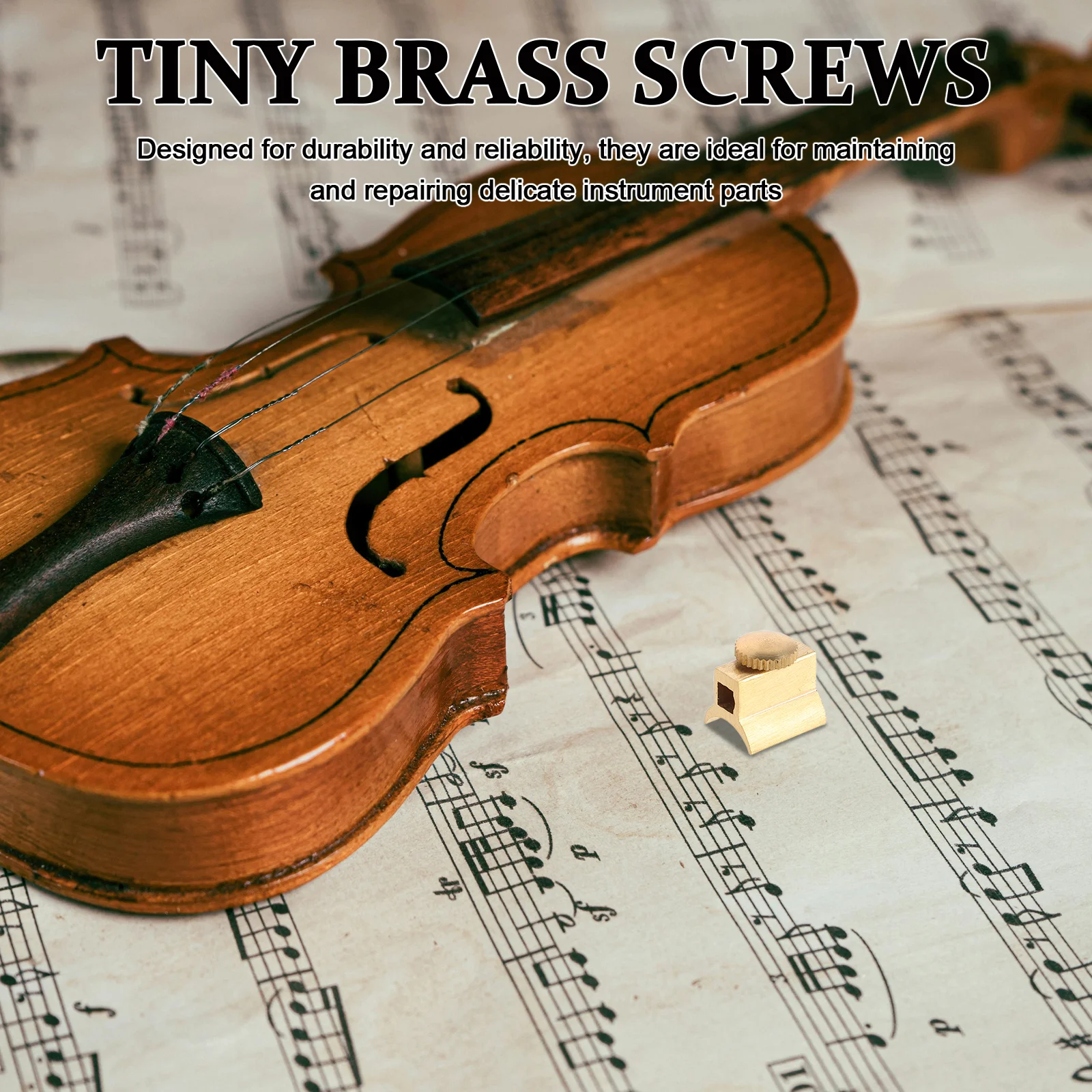

2Pcs Tiny Brass Screws Optimized Base Structure Flute Assembly Hardware Miniature Copper Fasteners Instrument Assembly Screws