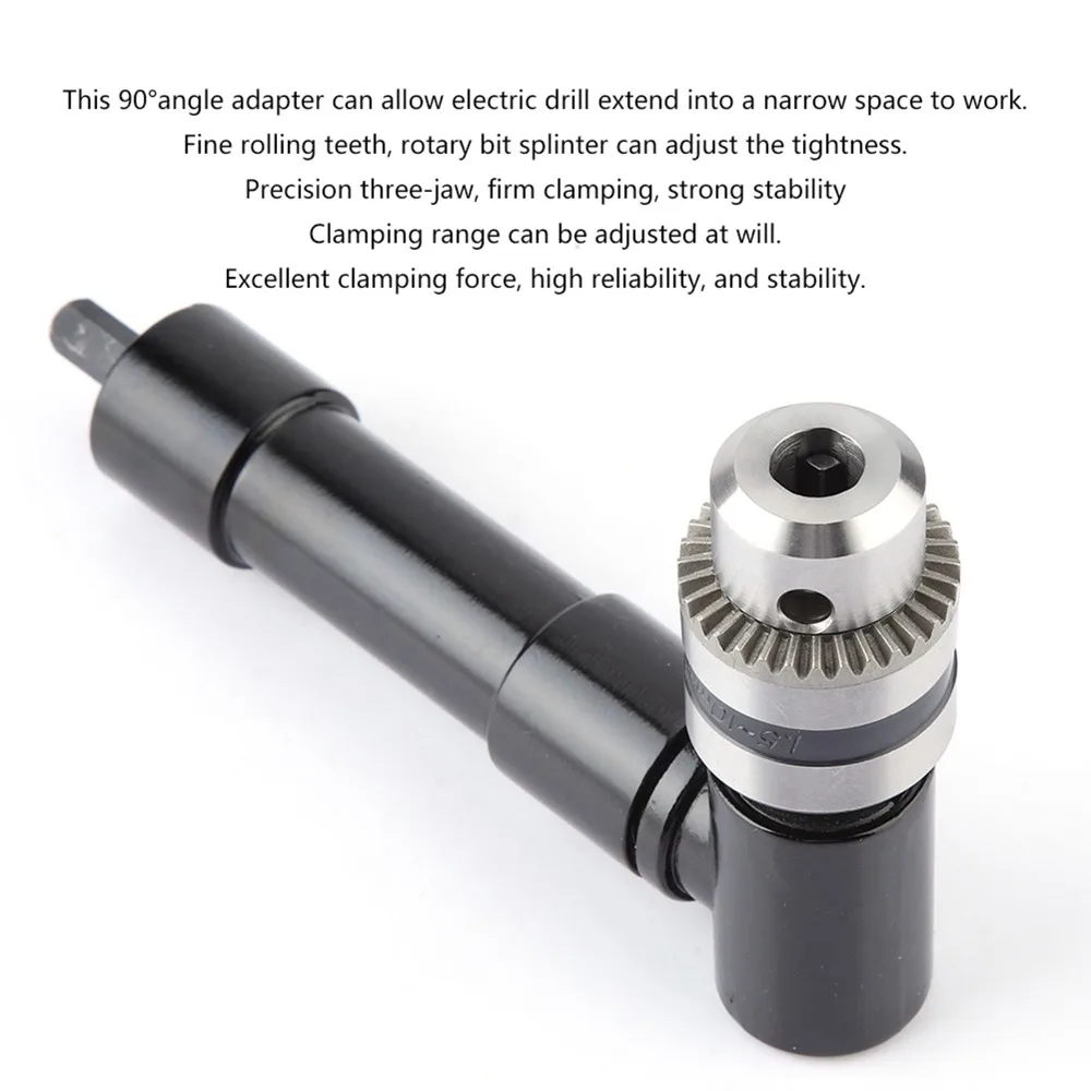 8mm Hex Shank Right Angle Drill Adapter 3/8