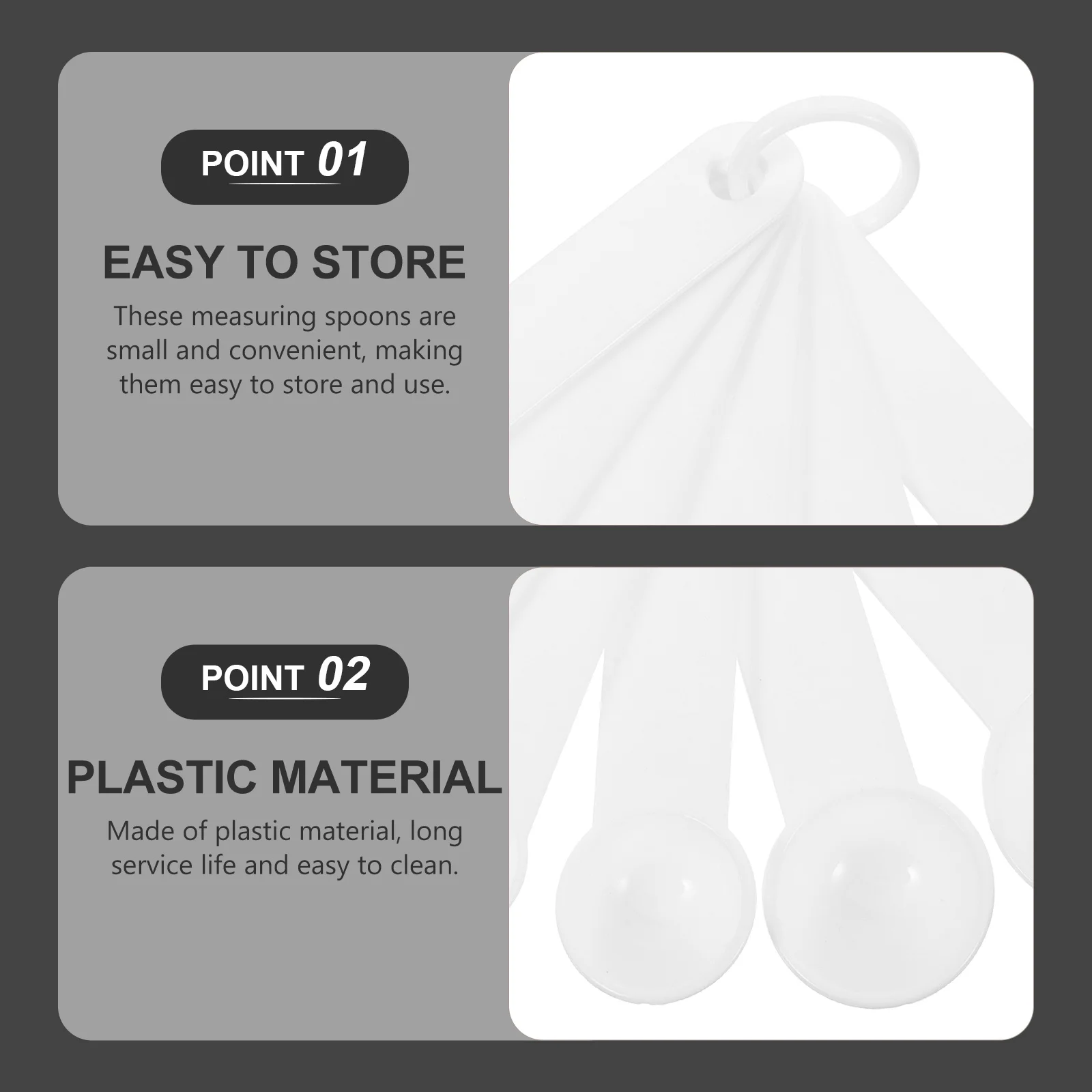 

1Set Measuring Spoon and Cups Set White Plastic High Accuracy Kitchen Baking Cooking Mixing Measuring Cups for Baking