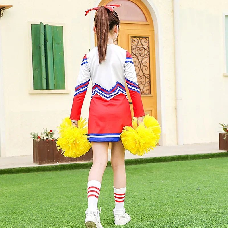 5 ピース/セットキッズガールズチアリーディング衣装子供ダンス衣装子供競争チアリーダー学校チーム制服クラス