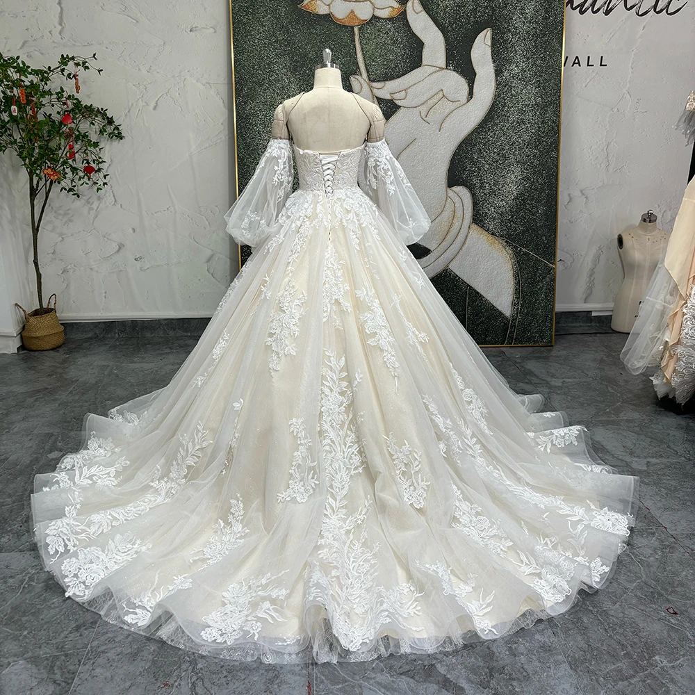 Gorgeous Wedding Dress Lace Scoop Elegant Simple Style Bridal Gowns Full-Length Sleeves 2025 Vestidos De Novia Customized