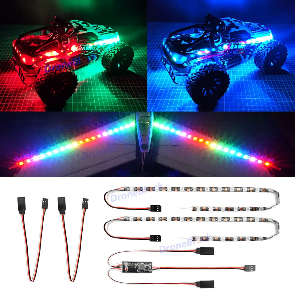 Kairiyard Lot De 6 Lumières LED Sans Fil Voiture – 8 Couleurs, Stroboscopique, Télécommande, USB Rechargeable, Anti-Collision Moto/Drone