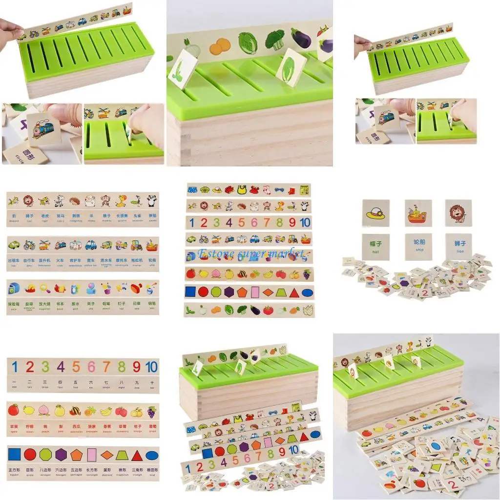 

090B Classification Toy Number Matching Building Block Logarithmic Preschool Educational Puzzle Toy for Toddler