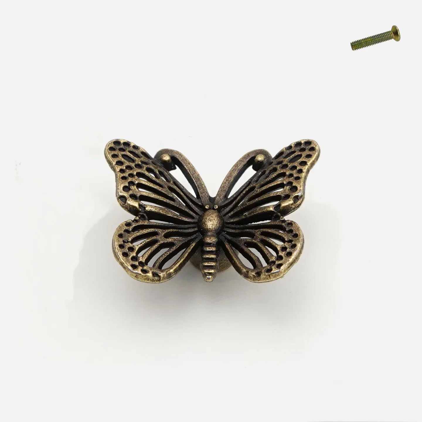 1/5Pcs Reclaimed Zinc Alloy Butterfly Handles with Installation Screws Included Suitable for Drawer Cabinets and Wardrobes