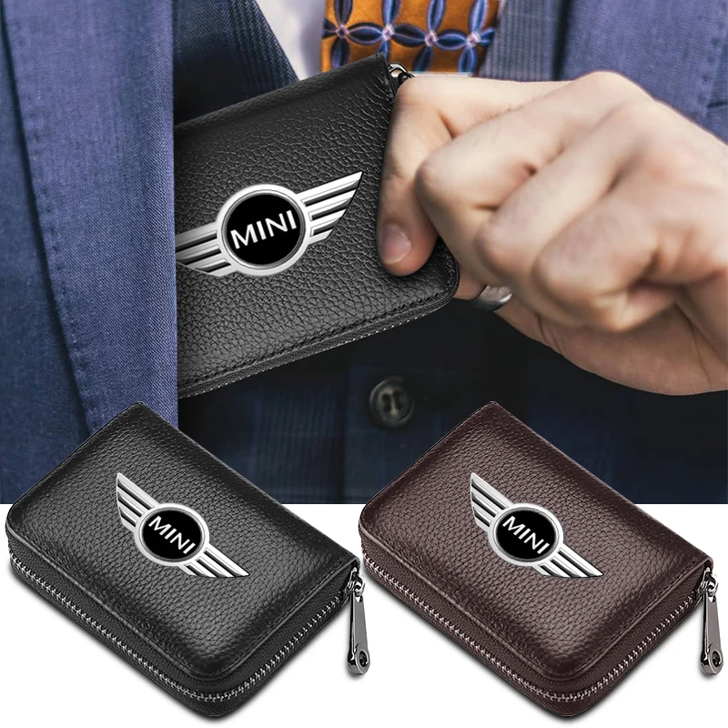 

Genuine Leather Car Drivers License ID Card Passport Card Wallet For MINI F54 F55 F56 R56 R60 SONE Roadster Clubman Coupe