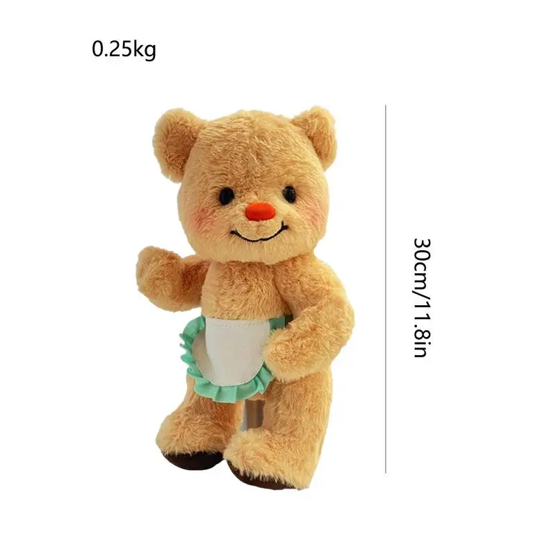 Peluche de oso de peluche para decoración Interior de coche, almohada suave con articulaciones movibles de 360 grados