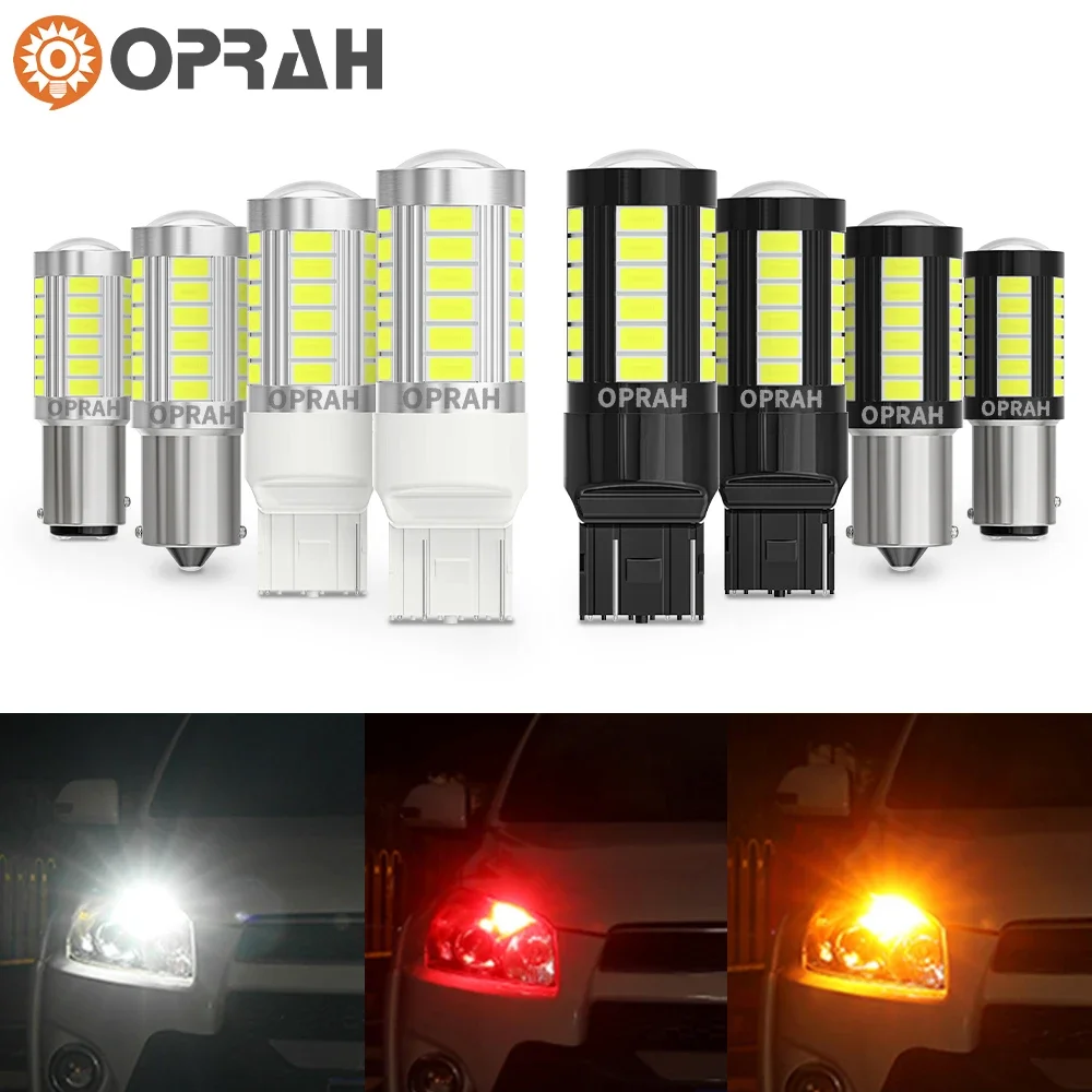 

2PCS 1156 BA15S PY21W BAU15S P21W 1157 BAY15D P21/5W 12V 24V 33SMD T20 7440 W21/5W W21W 7443 for Reverse Lamp Turn Signal Light