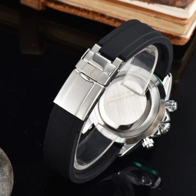 2025 Reloj deportivo de lujo para hombre, correa de goma, calendario, pantalla resistente al agua, movimiento de cuarzo de 100M, estilo informal de negocios