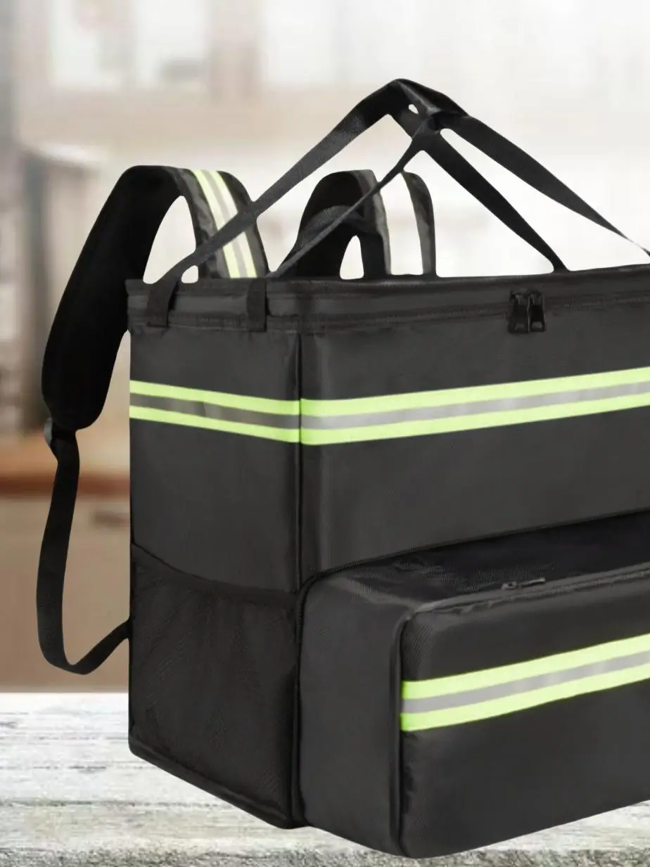 

Thickened Large Capacity Insulation Pizza Delivery Bag Double Shoulder Verybag British Style Fitness Scenarios No Brand