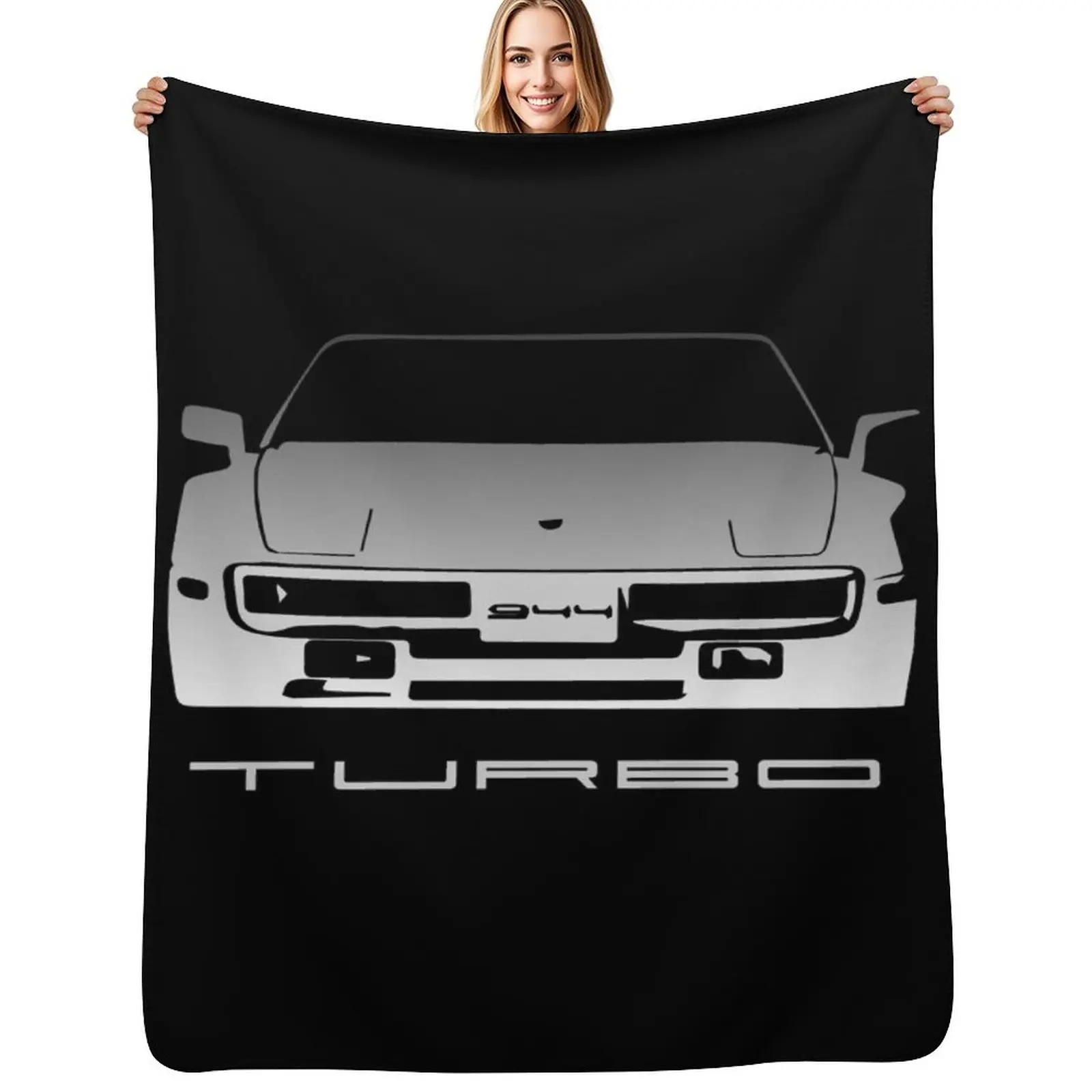 Vintage 944 Turbo Stencil Throw Blanket All Weather Soft Throw Blanket for Sofa
