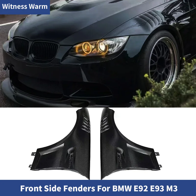 Pour BMW E92 E93 M3 2 portes en Fiber de carbone garde-boue latéral avant de voiture avec évents d'air RS Style 2006-2011 Kits de carrosserie