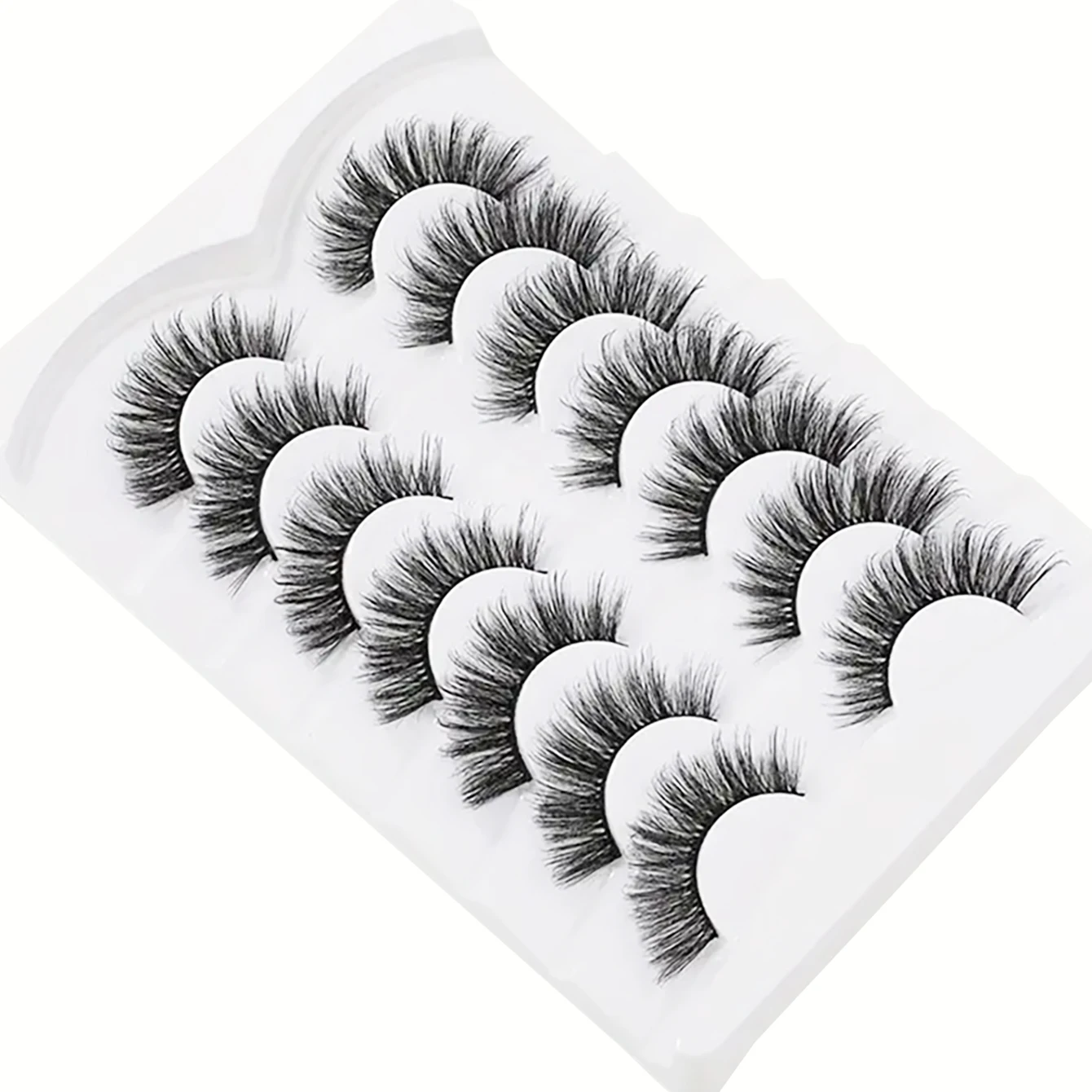 7 paar mango natuurlijke uitstraling pluizige 3D streep valse wimpers ultralicht, D-roll wimperverlengingseffect