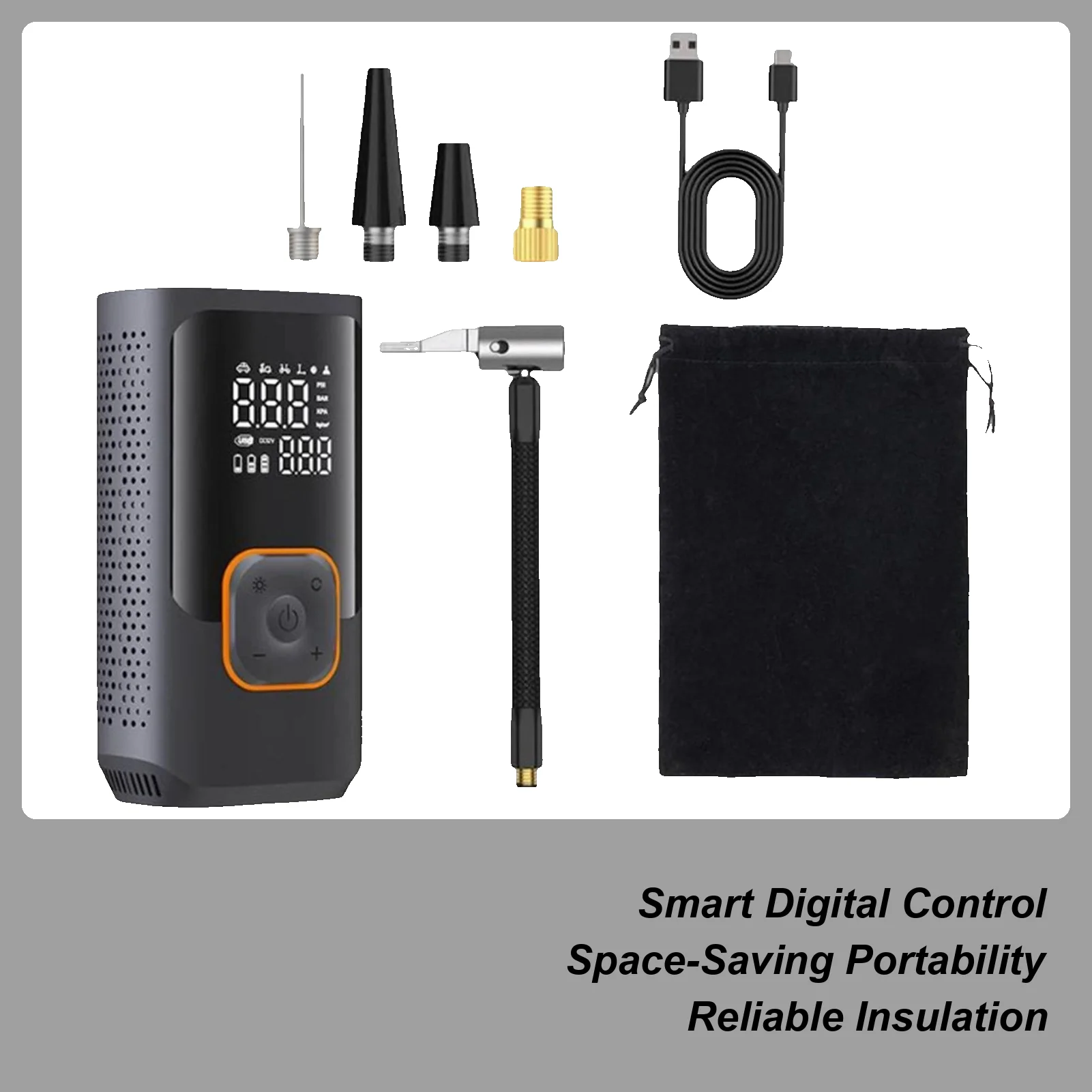 12V Car Tire Inflator TYPE-C Charging Car Tire Inflation Pump Electric Air Compressor Portable For Bike Motorcycle Bicycle