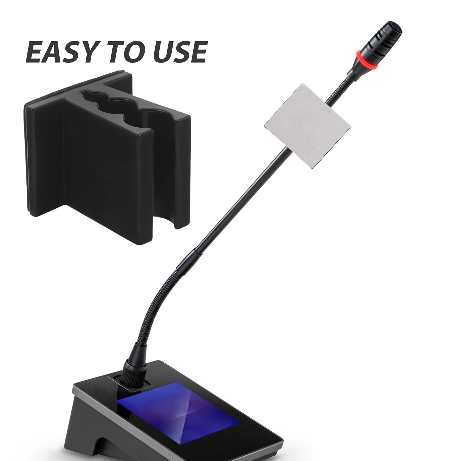 

Microphone Clip Plastic Mic Holder For Wireless Mic Adhesive Back Mount Portable Design Ideal For Recording Live