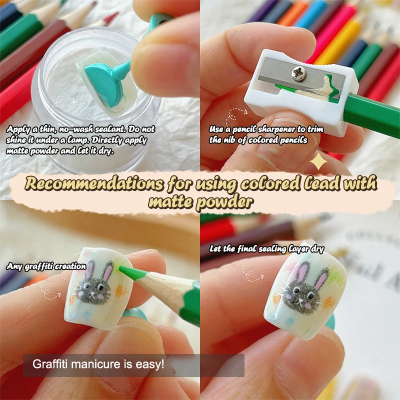 

[WHB]1Box Nail Art Matte Glitter Fine White Graffiti Paintings Pencil Base Glitter Nail Salon DIY Manicure Tools Accessories