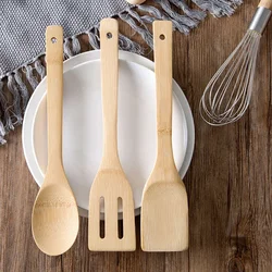 Kitchen Spatula Natural Bamboo Wood Kitchen Spatula Spoon Holder Cooking Utensils Dinner Food Wok Shovel Kitchen Accessories