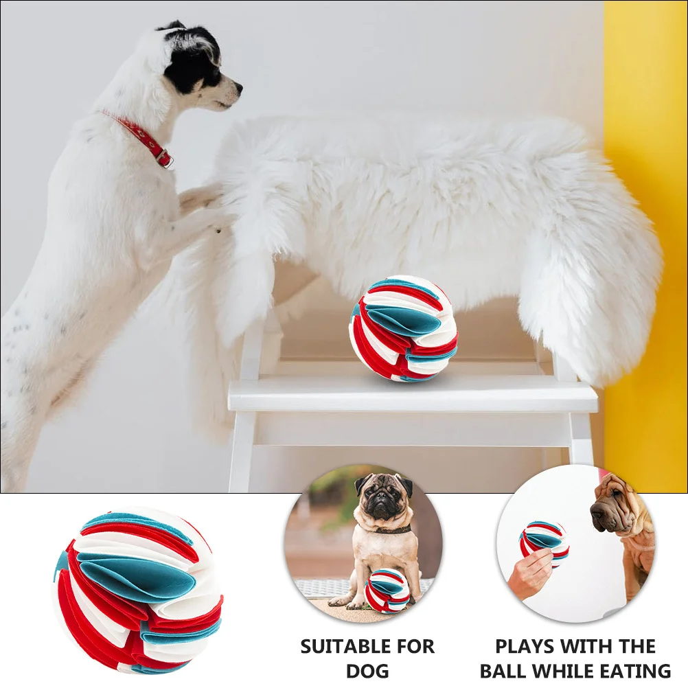 

Pet Dog Sniff Ball Felt Molar Chewing Plaything Elastic Abrasion Resistant Slow Feeder Fun Creative Chew Pet Chew Toy