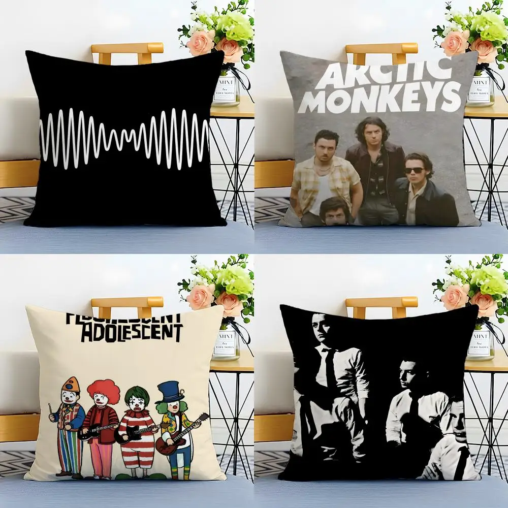 Fashion Cool Band Iconic A-Arctic Monkeys Cushion Cover Washable Linen Pillowcase Soft  for Sofa Bed Cozy Home Room Decor