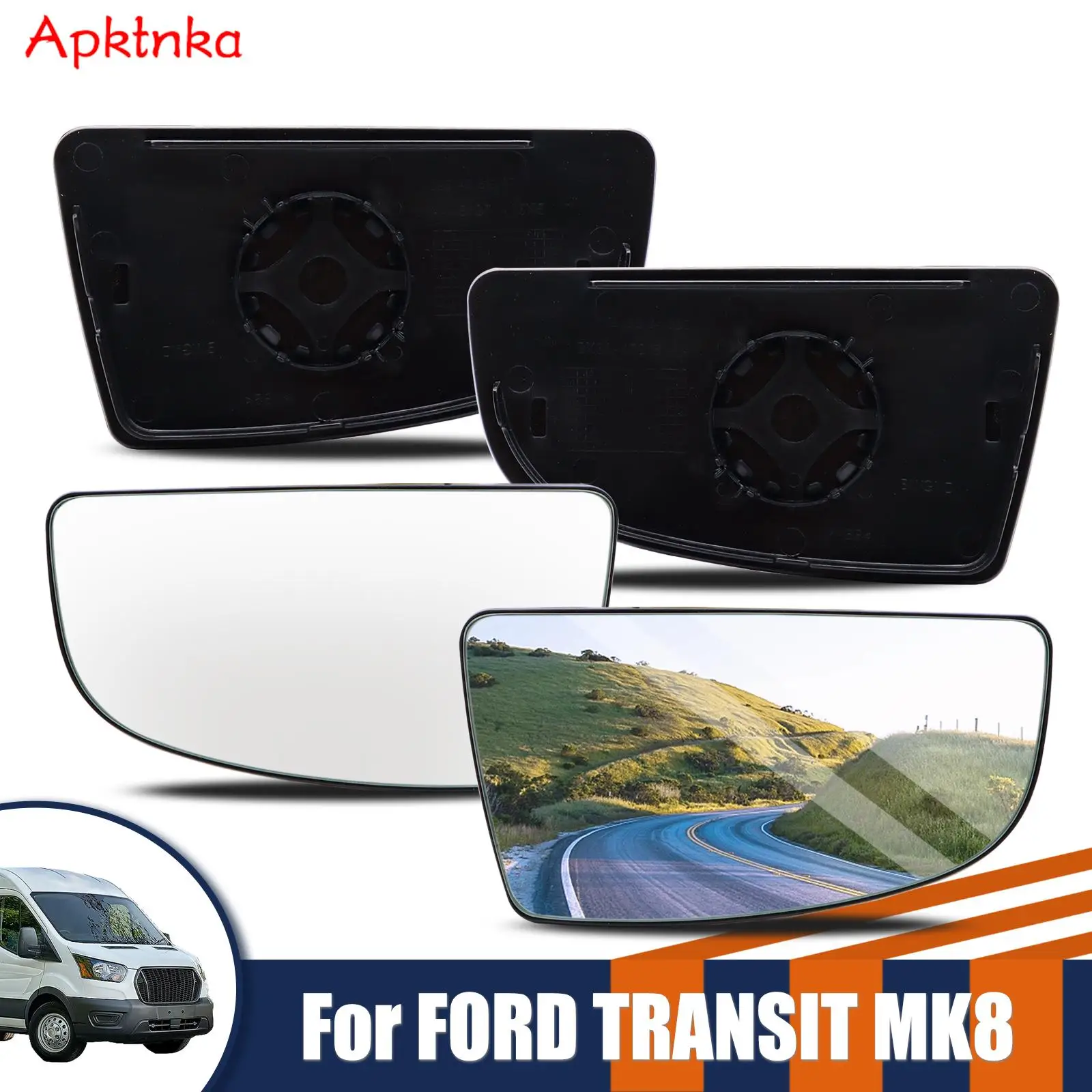 For Ford Transit MK8 Tourneo 2014-2022 150 250 350 2015-2022 Left Right Side Wing Convex Mirror Glass Lower No Heated Rear View