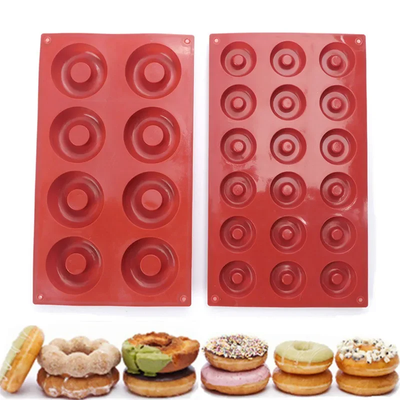 

Silicone 8/18 Donut Maker Mold Non-Stick DIY Baking Pastry Cookie Chocolate Mold Muffin Cake Mould Dessert Decorating Tools