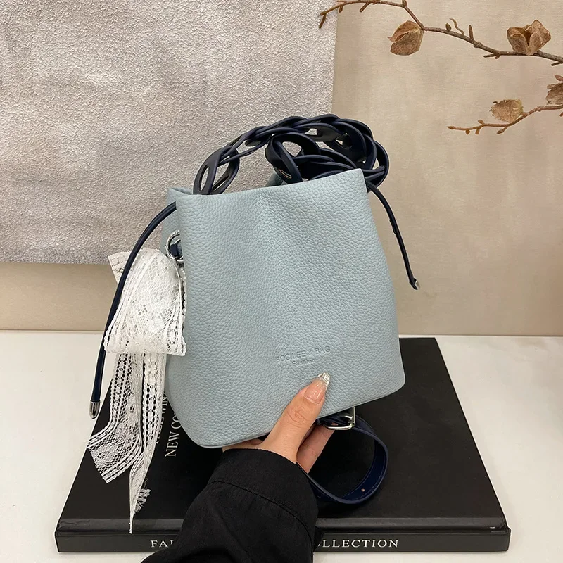 

Korean Casual Handbag Soft Leather Large Capacity Fashionable Bucket Bag 2025 Autumn New Versatile ins Texture Crossbody Bag