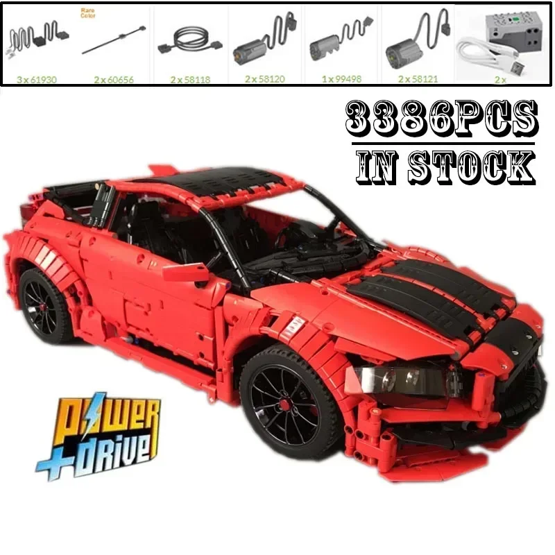 Nouveau Testarossa MOC-32829 Échelle 1:8 CR-Z dehors Hybrid Coupe RC sourire voiture Nuit de construction Modèle dos Jouets Garçons Cadeaux d'anniversaire