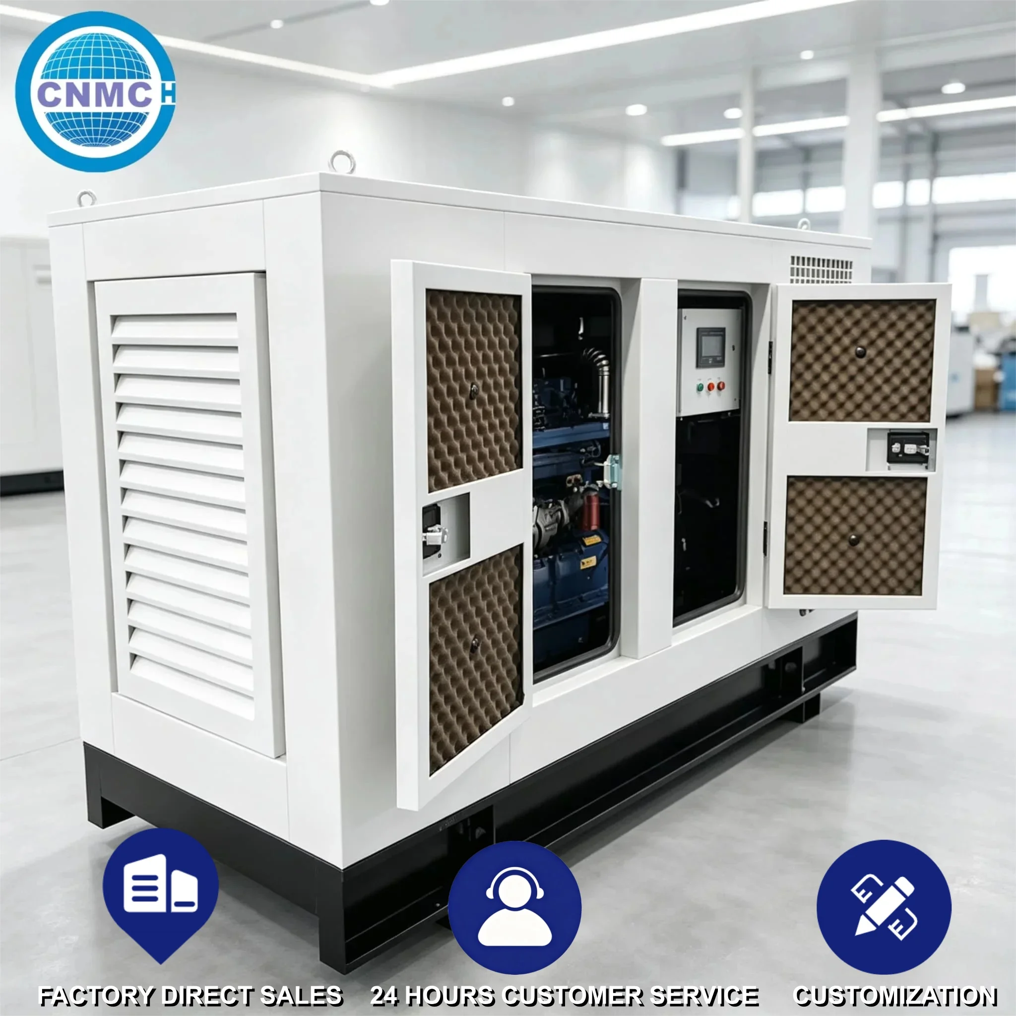 CNMC 30KW 50KW 80KW 100KW 200KW Silent Diesel Generator Cummins Engine Electricity Generators Emergency Power CE Certified