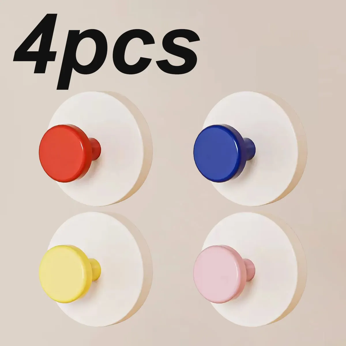Colorful Strong Adhesive Hooks for Bathroom and Kitchen, Hole-Free Removable Hooks Suitable for Keys, Towels, Bags and Dolls