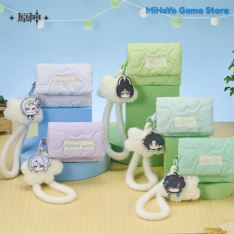 

MiHoYo Genshin Impact Tighnari Cloud Storage Bag Original Kinich Q-Version Bag Xiao Cute Ornament Cosplay Neuvillettev Ayato