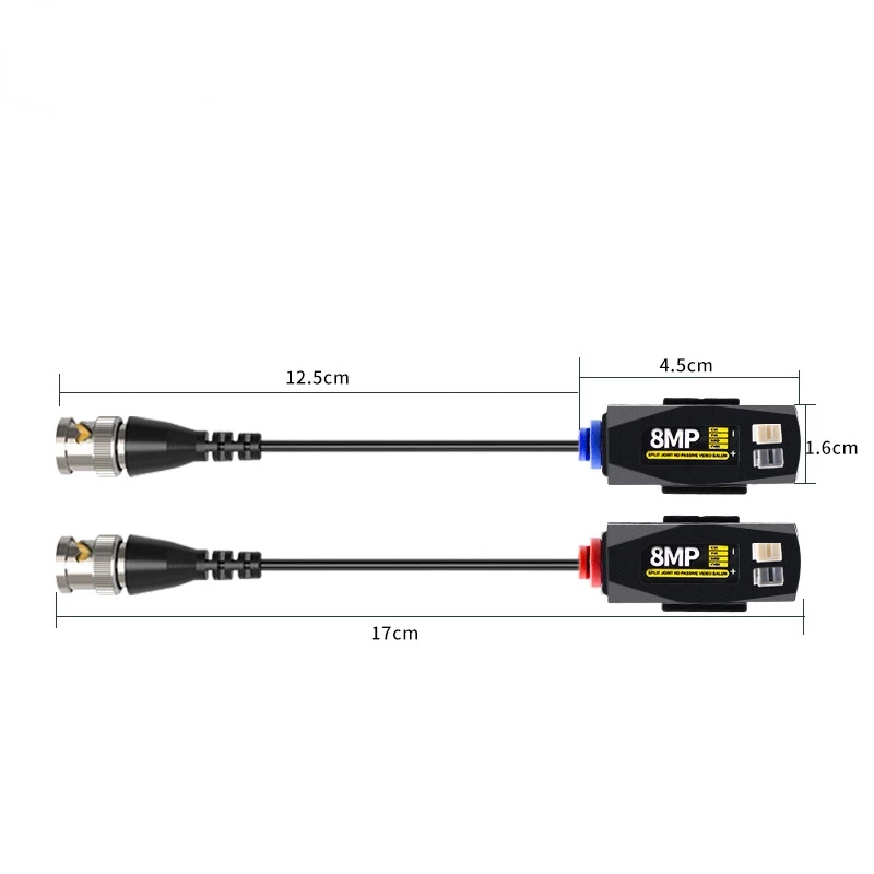 HD Passive Video Balun 8MP 1080P Transmission Twisted Pair Transmitter cctv cable for AHD/CVI/TVI Video Signal