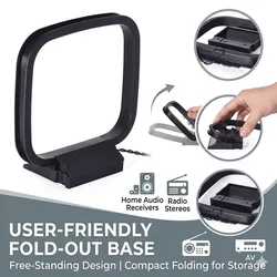 Superbat AM and FM Loop Antenna with 3-pin Mini Connector for Sony HiFi Series Sharp AV Receiver Radio Stereo System