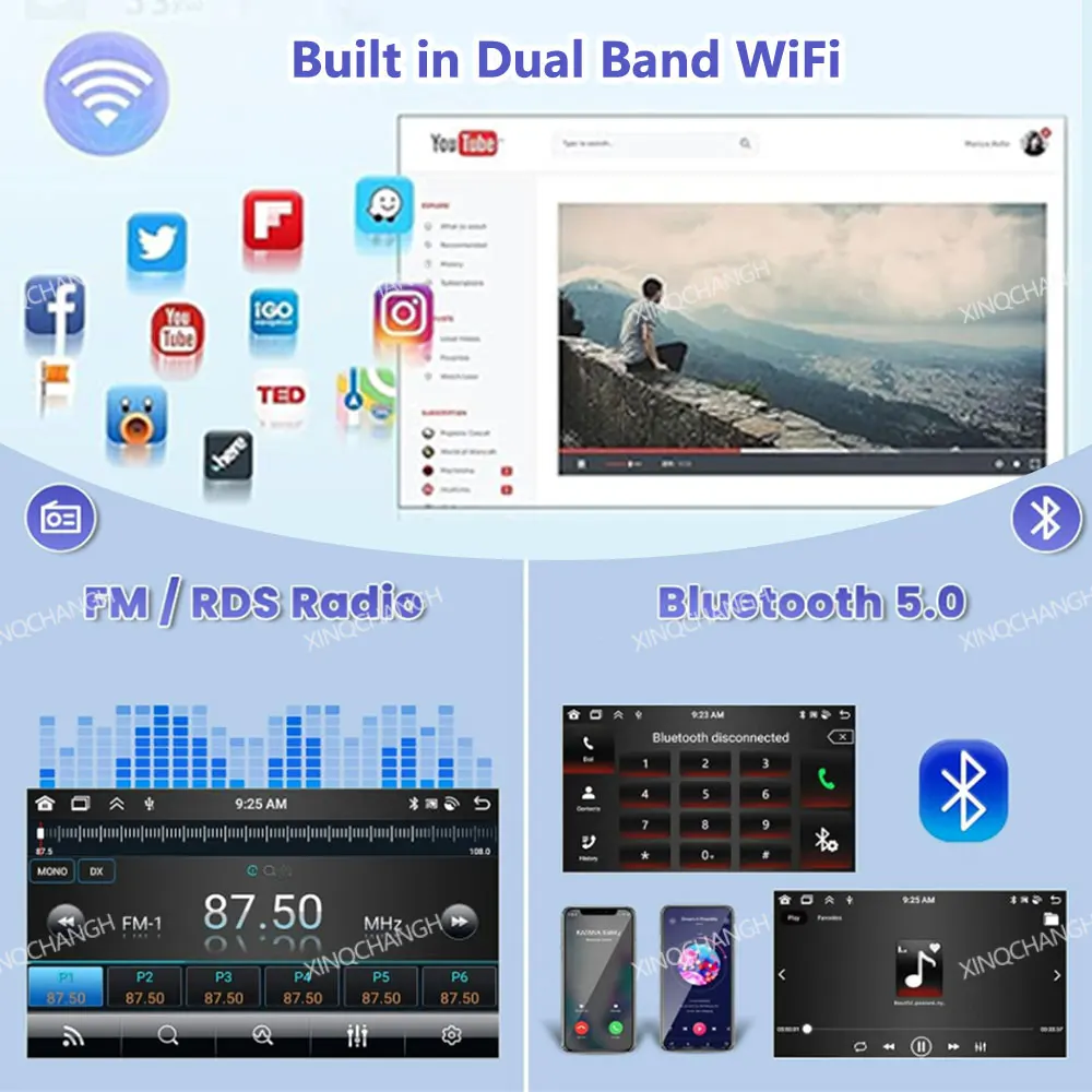 راديو سيارة أندرويد 15 لسيارة جيب رينيجيد 2016 - 2020 QLED Carplay Auto Qualcomm 2DIN مشغل فيديو ستيريو الوسائط المتعددة 4G WIFI BT GPS