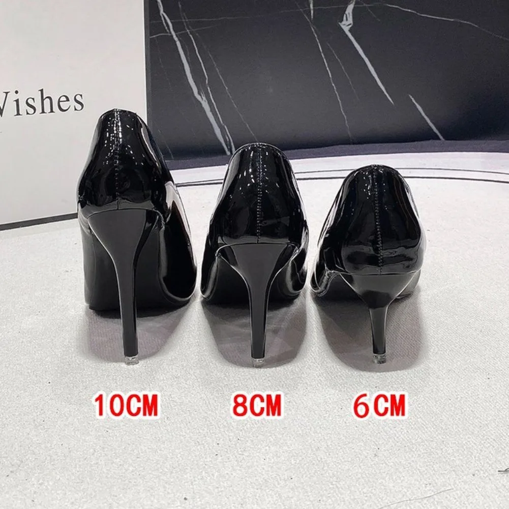 2026 Neue Sexy Schwarze Sohle Dünner 6cm 8cm 10cm Absatz High Heels Klassischer Stil Schwarze Büro-Arbeitsschuhe Leichte Damenpumps Übergröße 43