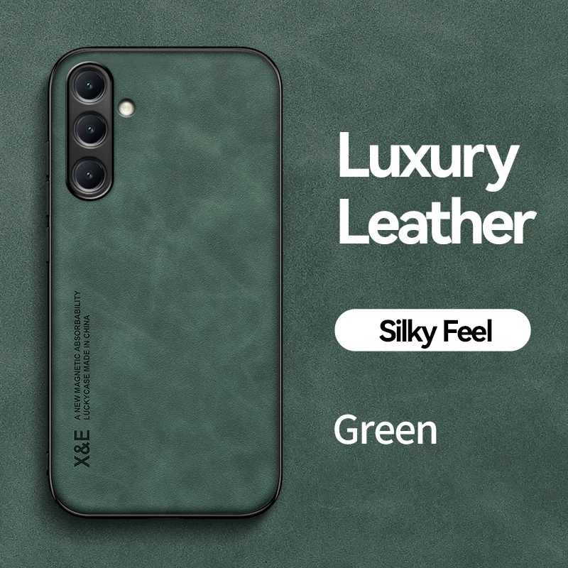Luxe lederen telefoonhoes voor Samsung Galaxy A57 A37 A56 A36 A16 A55 A54 A53 A07 A17 Meer zijdeachtig gevoel Soft Cover voor autohouder