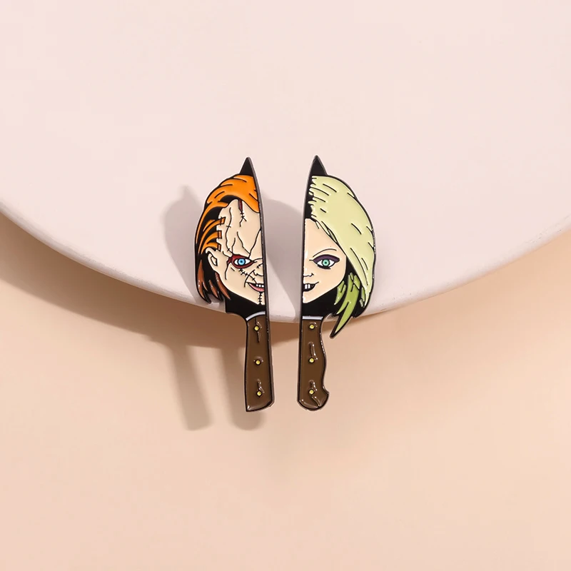 Scream Knife Classic Horror Movie Brooch Enamel Pins Custom Anime Role Lapel Backpacks Badge Punk Jewelry Gifts For Kids Friends