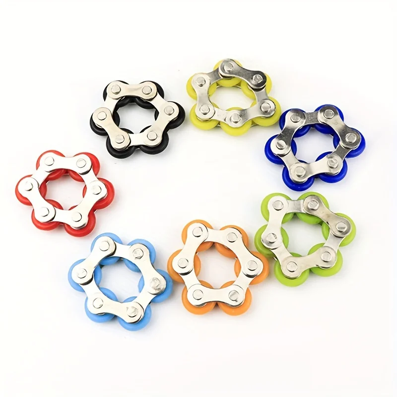 Portable Fidget Chain Ring Toy, Rotatable Roller Metal Fidget Hand Toy, Anti‑Anxiety Stress Reducing Toy for Office Travel Use