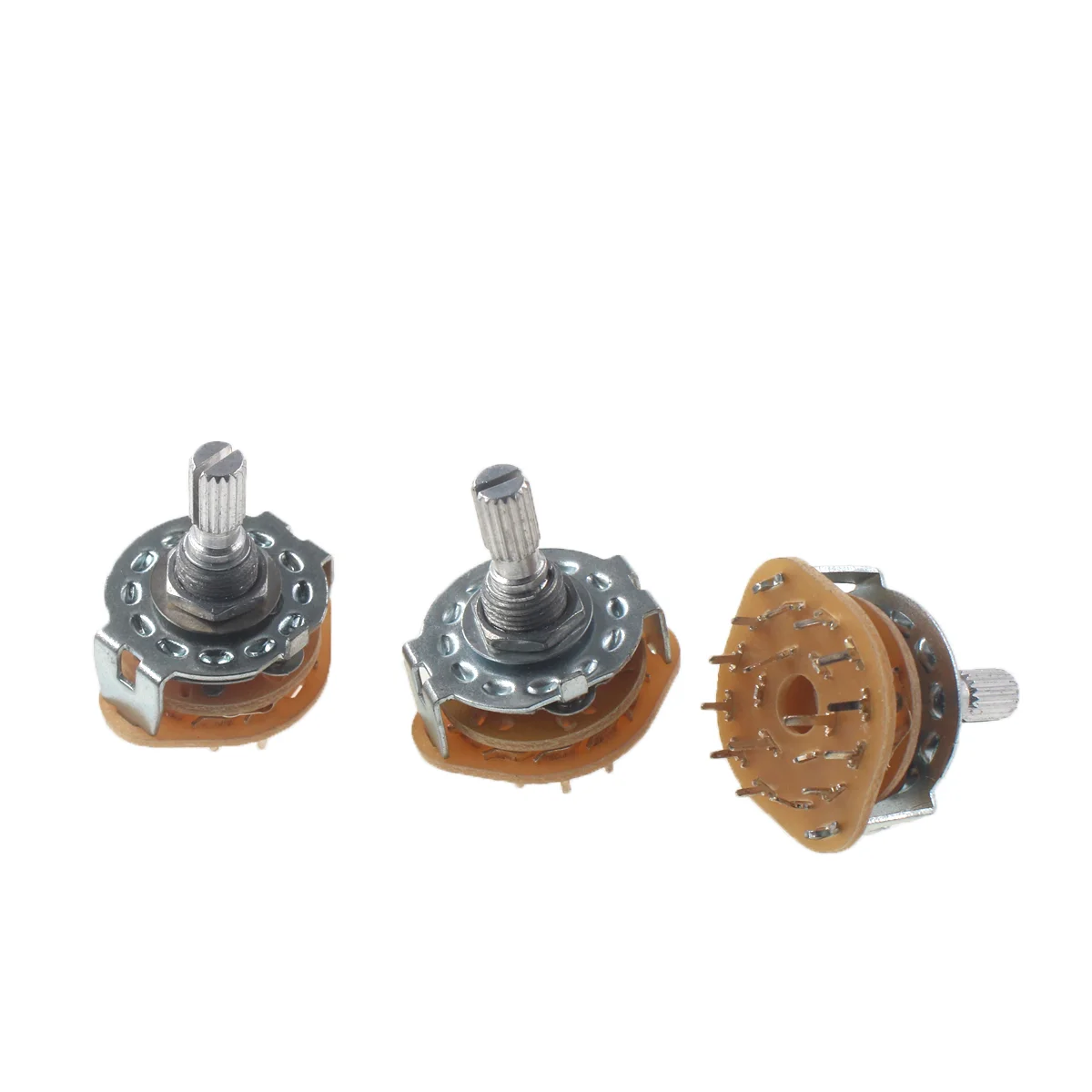 2PCS RS25 Band switch Shaft Panel Mount L=20mm 1P11T 2P4T 2P5T 2P6T 3P3T 3P4T 4P3T Rotary Switch Selector Band