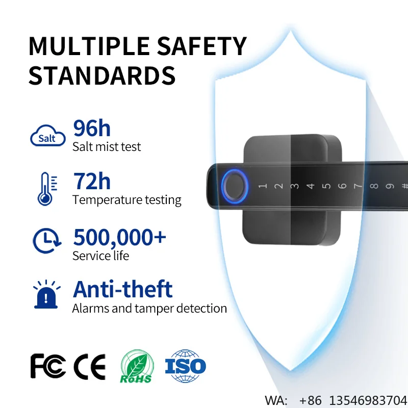 OYO Smart Security Handle Bedroom Luxury Key Biometric Password App Fingerprint Recognition Smart Door Lock Fingerprint